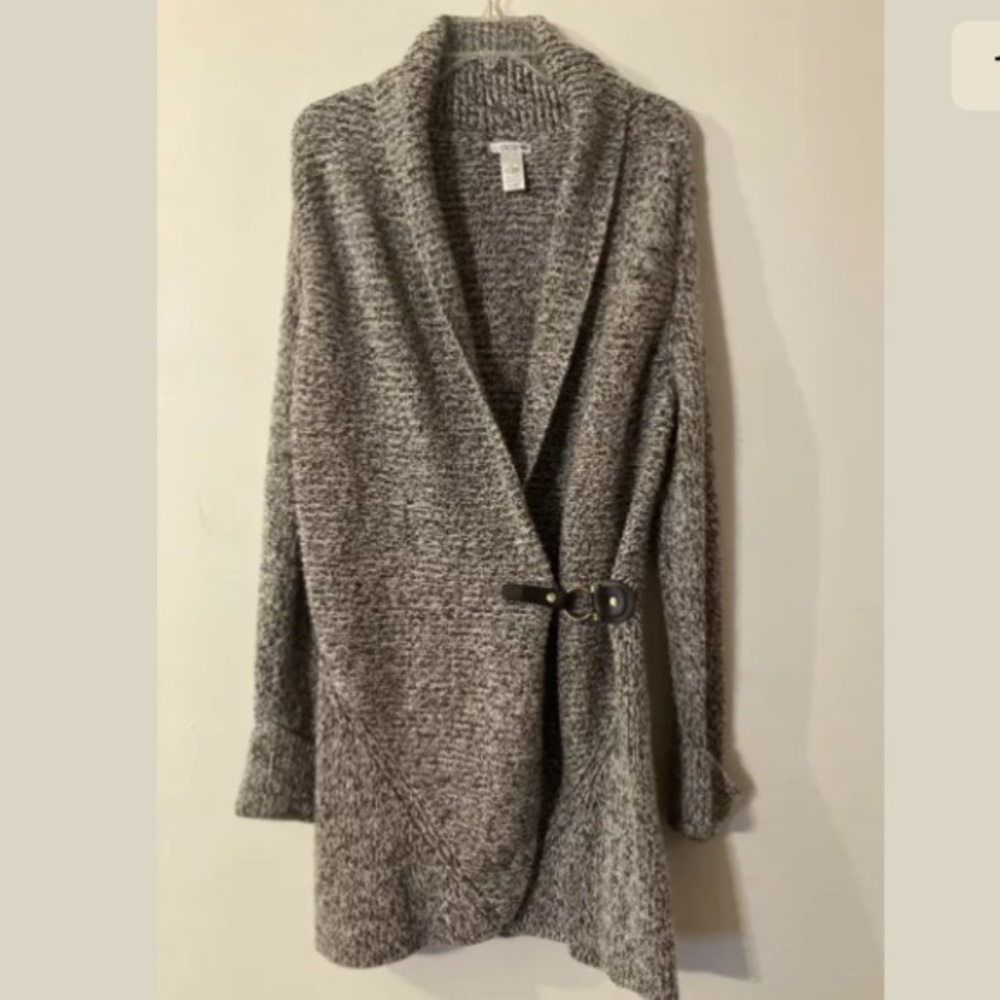 Cache Sweater Cardigan Equestrian Buckle Large